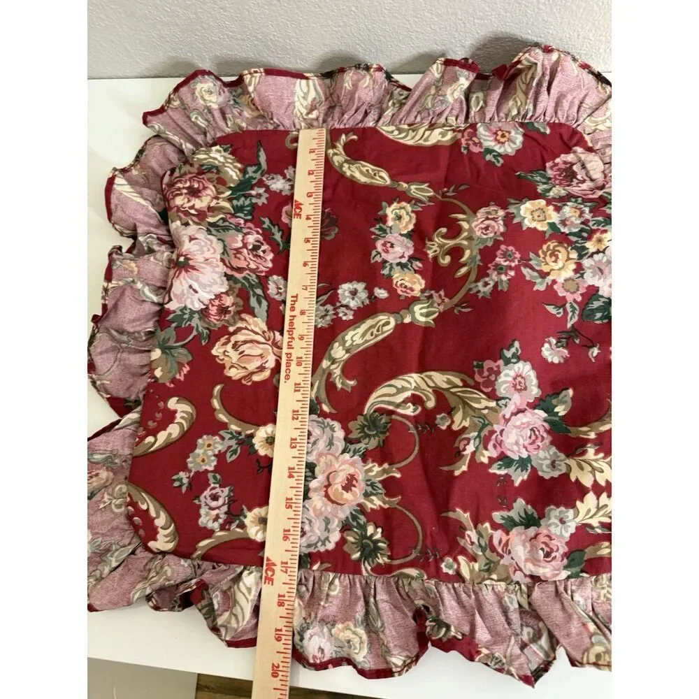2 Ralph Lauren DANIELLE MARSEILLES 2 Throw Pillow Covers Cottage Floral Ruffle